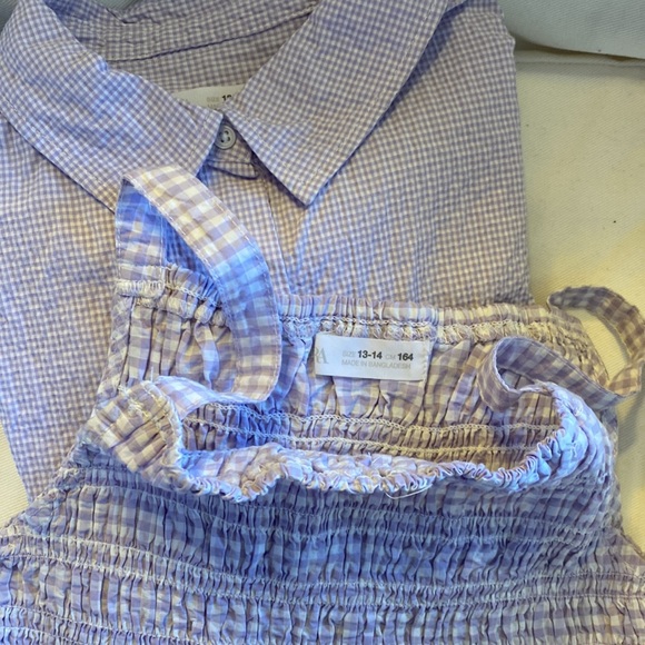 SOLD Zara Seersucker Shirt with Crop Tank Top - Picture 7 of 7